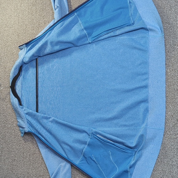 Lululemon Pulse Full Zip Performance Jacket Sz Large in 'Heathered Riviera' Blue - Picture 12 of 14